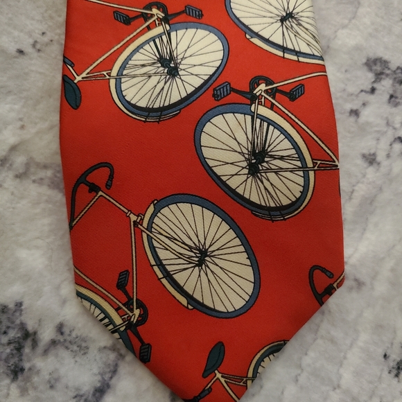 Lands' End Red Silk Men's Bicycle Tie - biking, cycle, Excellent conditi… - Picture 3 of 13